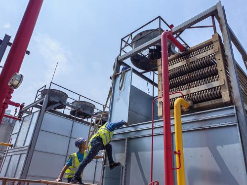 廣東冷卻塔修理廠家：填充料毀壞的正確處理辦法(廣東鋼板冷卻塔維修)